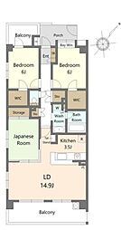 日神パレステージ川越南大塚 3LDKの間取図画像