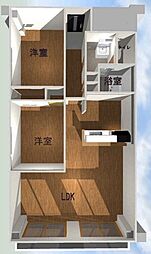 岩槻スカイハイツ 2LDKの間取図画像