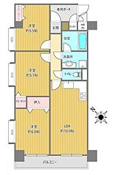 ライオンズマンション川越岸町 3LDKの間取図画像