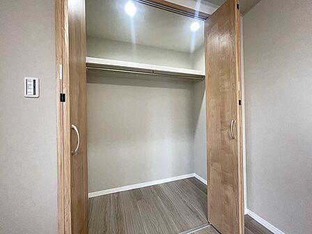 空間に調和する木目の扉が心地よく、日々の暮らしにすっきりと寄り添う落ち着いた佇まいです