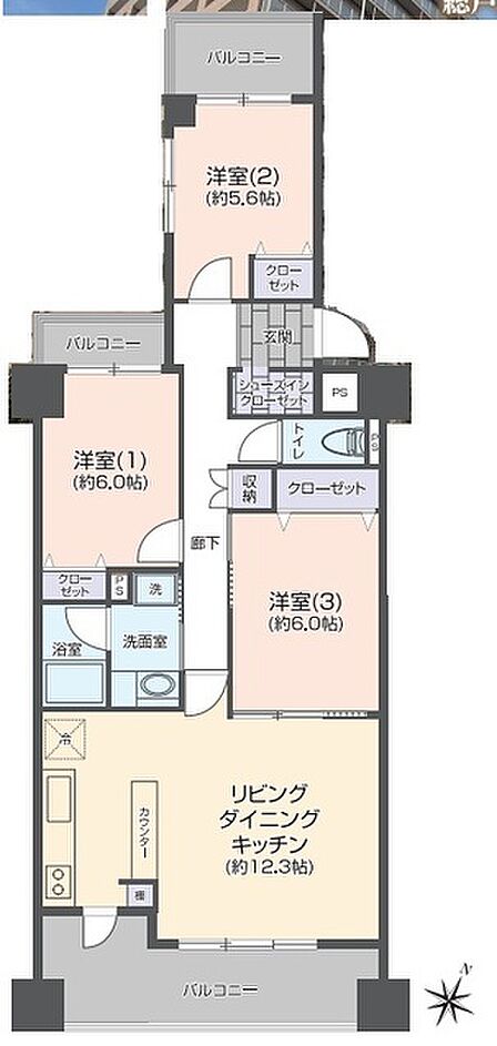 3LDK 間取り