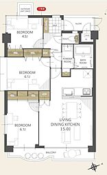 ライオンズマンション春日部豊春 3LDKの間取図画像