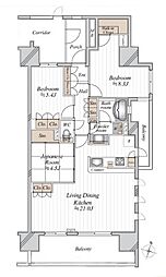 アーバンパレス東松山 3LDKの間取図画像