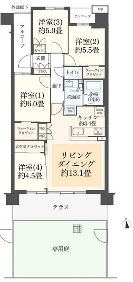 4LDK 間取り