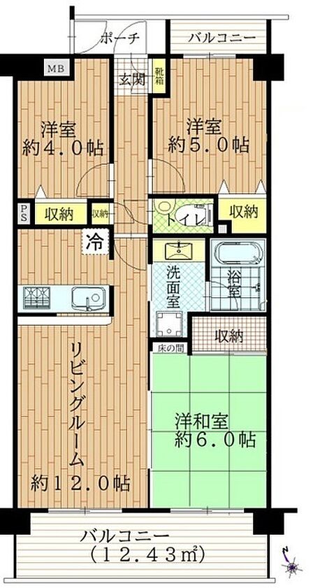 3LDK 間取り