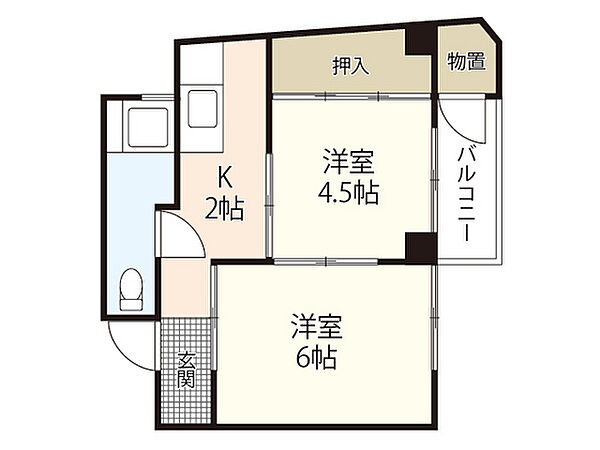 京文ビル ｜広島県広島市中区大手町5丁目(賃貸マンション2K・3階・31.59㎡)の写真 その2