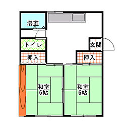 ホワイトマンション 2DKの間取図画像