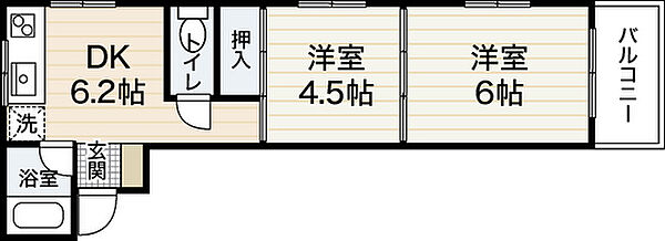 メゾン・ドウエスト ｜広島県広島市西区庚午北3丁目(賃貸マンション2DK・3階・32.00㎡)の写真 その2