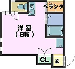 AXIS　TR 402 4階ワンルームの間取り