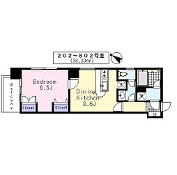 本芝ビル ワンルームの間取図画像