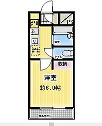 アズつつじヶ丘レジデンス 1Kの間取図画像