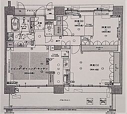 タイムズ・ピース・スクエア　セントラルパークシティ 5階3LDKの間取り