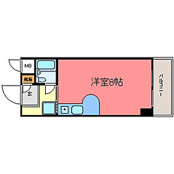 ツカサドール花元町 3階ワンルームの間取り