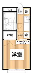 コーポ幸 1Kの間取図画像