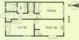 竹ノ丸テラス 2DKの間取図画像