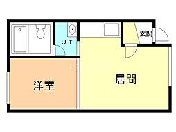 パークサイドY 1DKの間取図画像