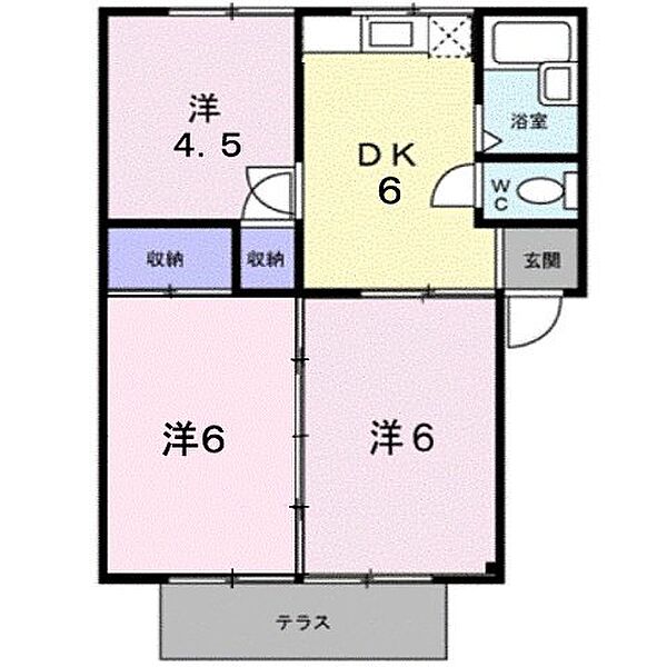 広島県福山市千田町３丁目(賃貸アパート3DK・1階・45.14㎡)の写真 その3