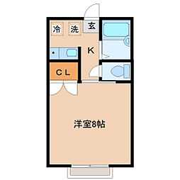 イーストハイツ宮町 1Kの間取図画像