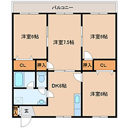 ルーラル瑠奈 4DKの間取図画像