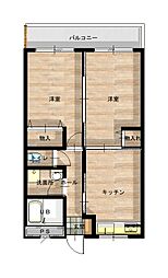 エスポワール 2DKの間取図画像
