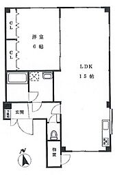 サンヒルズ恵比寿 1LDKの間取図画像