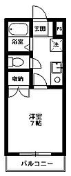 クレール緑ケ丘 1Kの間取図画像