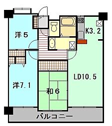ロイヤルシャトー上東雲 3LDKの間取図画像