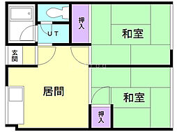 シティハイム34 2DKの間取図画像