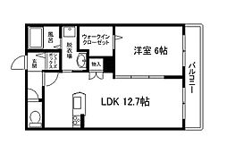 エレガントステージ山本 1階1LDKの間取り