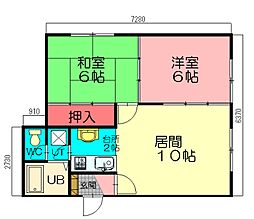 パークハイツ 2LDKの間取図画像