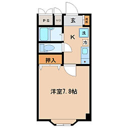 ステラハウスこめがふくろ 4階1Kの間取り