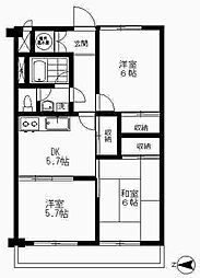 小田原グリーンハイツ 3DKの間取図画像