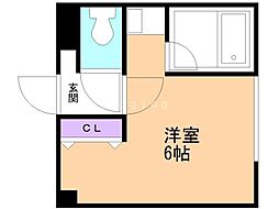 第1ウェルドーミ恵庭 2階ワンルームの間取り