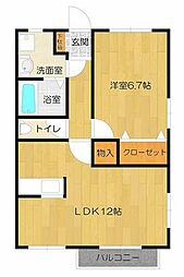 コスモアネックス 1LDKの間取図画像