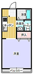 ハイツ・ルミエールA 1Kの間取図画像