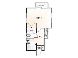 グリーンハイツ 1Kの間取図画像
