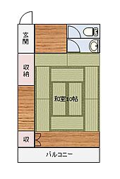 アネックス道志 2階ワンルームの間取り