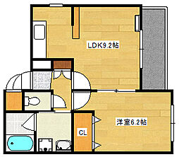 広島電鉄2系統 広電西広島(己斐)駅 徒歩18分の賃貸マンション 1階1LDKの間取り