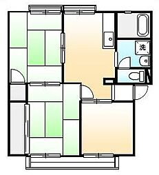 JR山陽本線 東福山駅 5.8kmの賃貸アパート 2階3DKの間取り