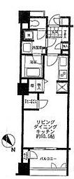 ラ・コスタ横浜山下公園 ワンルームの間取図画像