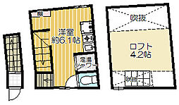 DON中野 2階ワンルームの間取り