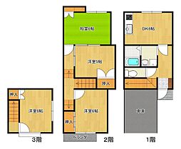 JR山陽本線 向洋駅 徒歩24分の賃貸一戸建て 1階4DKの間取り