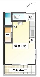 フォートレスB ワンルームの間取図画像