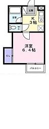 グレースコーポ 1階1Kの間取り