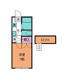 ホワイトキャッスル幸町1番館 1Kの間取図画像