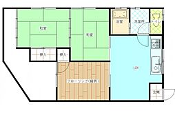 やすらぎ荘 2階3LDKの間取り