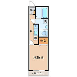 サンコーポ新寺 1Kの間取図画像