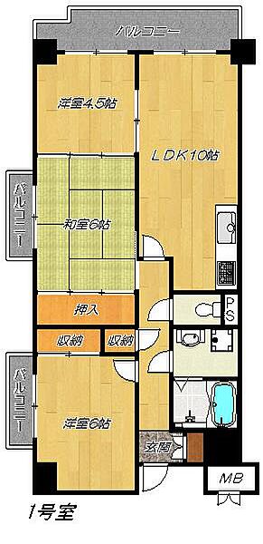 エトワールブリヤン2 301｜大阪府大東市灰塚2丁目(賃貸マンション3LDK・3階・60.07㎡)の写真 その2