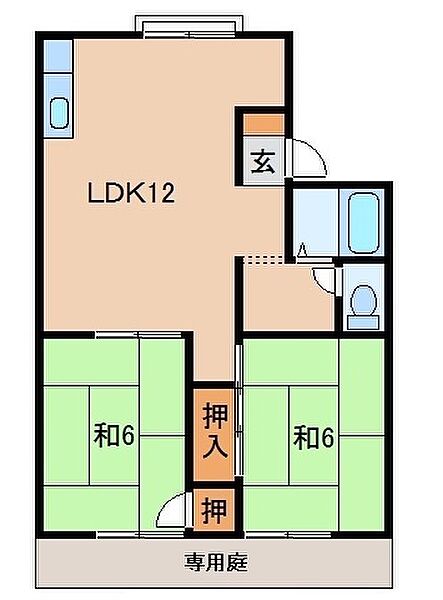 シュロス高松 ｜和歌山県和歌山市東高松4丁目(賃貸アパート2LDK・1階・47.85㎡)の写真 その2