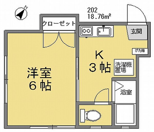 パリワール 202｜東京都西東京市柳沢６丁目(賃貸アパート1K・2階・18.76㎡)の写真 その2